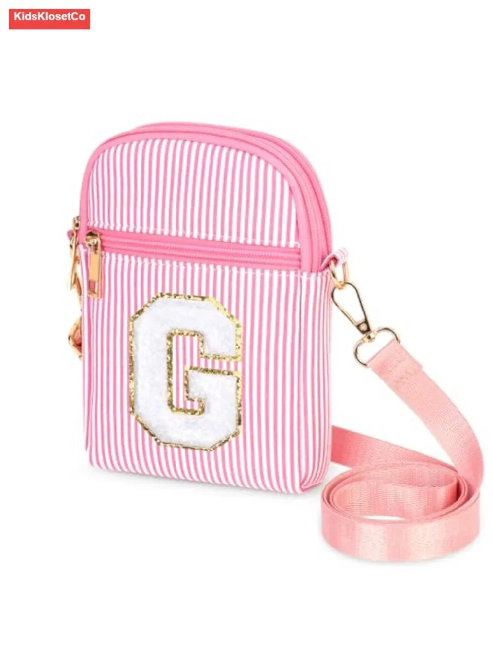 Initial Crossbody Bag for Teen Girls, Phone Purse with Letter Patch, Adjustable
